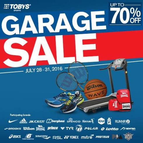 Toby’s Sports Garage Sale on July 28 – 31, 2016 | Smart Social Shopping