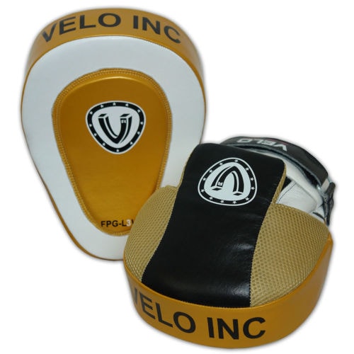 VELO Focus Pads Leather Curved Hook & Jab Mitts Kick Boxing MMA Strike Punch Bag | eBay
